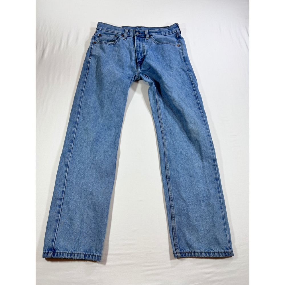 Levis 505 Regular Fit Straight Leg Jeans Mens 32x30 Medium Wash Blue Denim